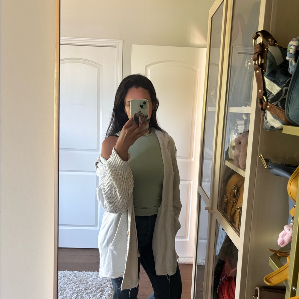 Free People - We The Free Cream Hooded Cardigan